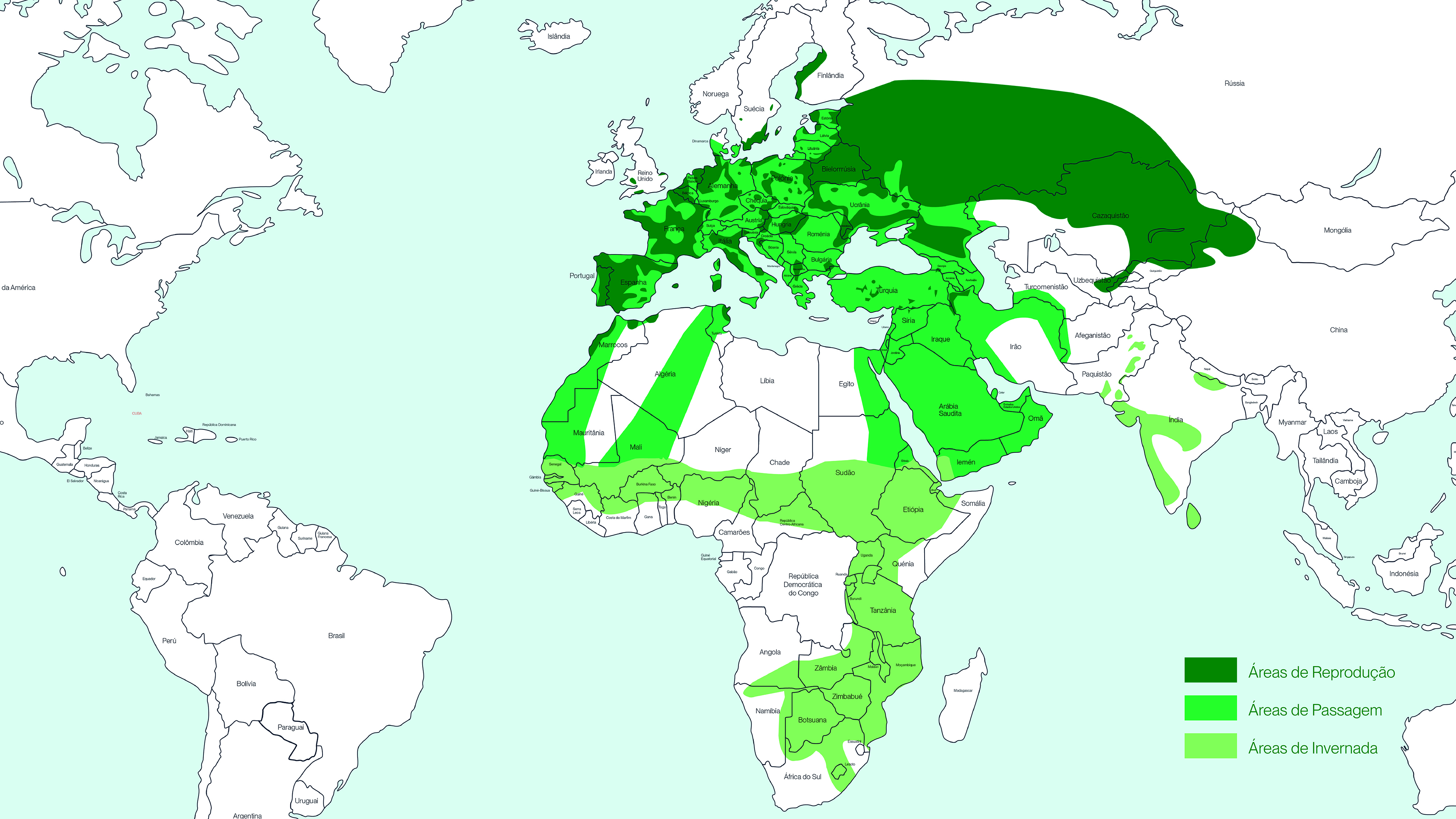 Distribución mundial de la especie